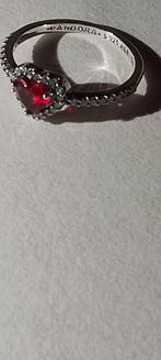 Zilveren Pandora ring rood hart zirkonia 52, Sieraden, Tassen en Uiterlijk, Ringen, Nieuw, Ophalen of Verzenden, 17 tot 18, Dame