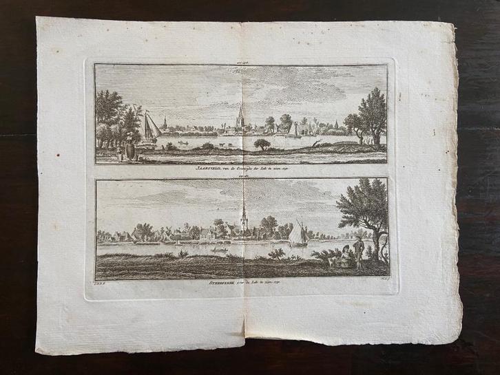 Jaarsveld en Streefkerk gravures van de Overyde der Lek., Antiek en Kunst, Kunst | Etsen en Gravures, Ophalen of Verzenden