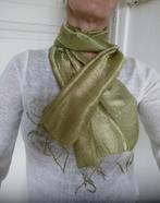 Nieuwe zijden sjaal handgemaakt lichtgroen 172x33 cm, Nieuw, Ophalen of Verzenden, Sjaal