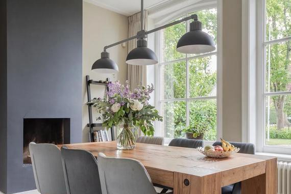 Frezoli Industriële Hanglamp - 3 lichts - Antraciet, Huis en Inrichting, Lampen | Hanglampen, Zo goed als nieuw, 75 cm of meer