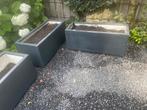 3x polyester plantenbak antreciet, Tuin en Terras, Ophalen, Kunststof, Minder dan 60 cm, Zo goed als nieuw