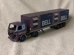 SCANIA 142 vrachtwagen met trailer+zeecontainer s van BELL, Hobby en Vrije tijd, Modelauto's | 1:50, Ophalen of Verzenden, Gebruikt
