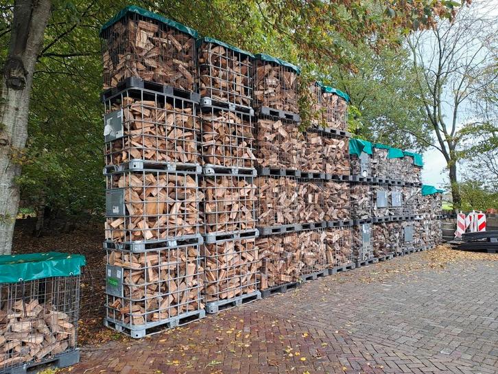 Droog gekloofd brandhout,Haardhout,Kachelhout,openhaardhout, Tuin en Terras, Haardhout, Blokken, 6 m³ of meer, Ophalen