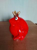 Rode kikker met kroon, Ophalen of Verzenden, Zo goed als nieuw, Steen, Aardewerk of Keramiek, Dier