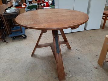 Vintage Ronde Klaptafel - Ø90cm beschikbaar voor biedingen