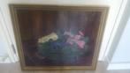 Antiek stilleven schilderij met bloemen in gouden lijst, Ophalen