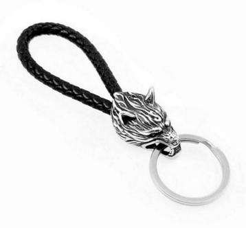 sleutelhanger, wolf, leer, leather, man, biker, rocker beschikbaar voor biedingen