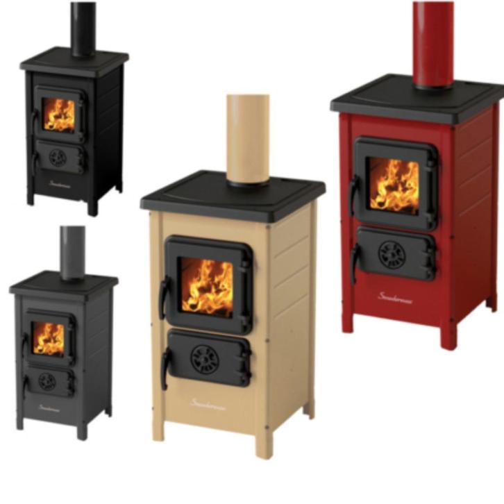 Happy B houtkachel  compleet set vanaf  € 750,-, Huis en Inrichting, Kachels, Nieuw, Vrijstaand, Houtkachel, Hout, Ophalen