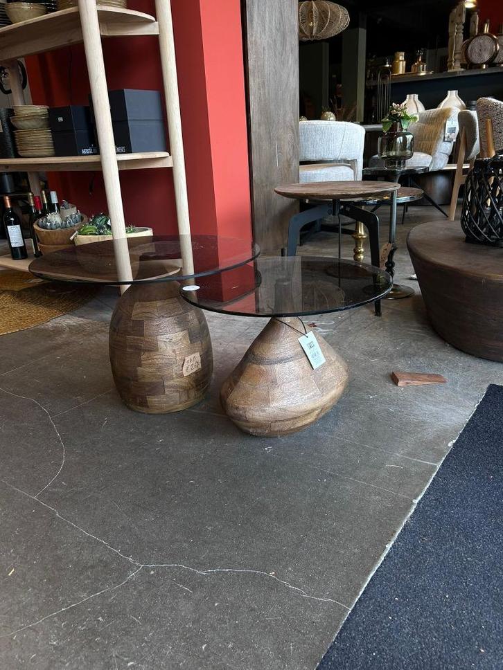 ByBoo bijzettafel set glas !showroom uitverkoop!, Huis en Inrichting, Complete eetkamers, Nieuw, Ophalen