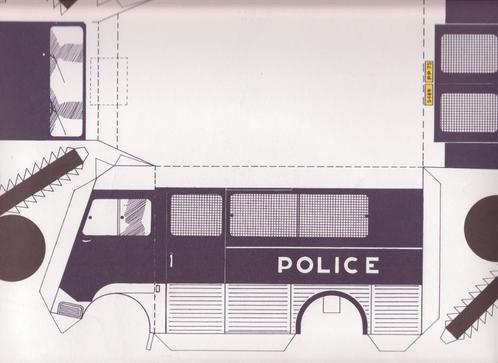 Citroën HY Police modelbouwplaat karton, Hobby en Vrije tijd, Modelbouw | Auto's en Voertuigen, Nieuw, Auto, Groter dan 1:32, Overige merken