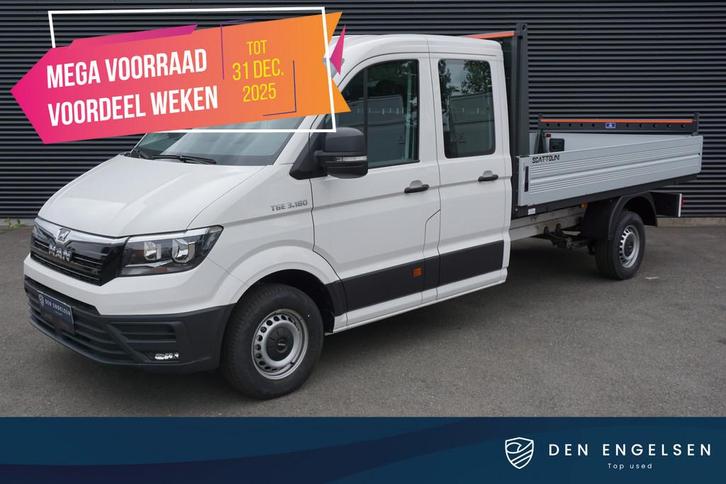 MAN TGE 3.180 180PK Automaat L4 Dubbele cabine Open Laadbak, Auto's, Bestelauto's, Bedrijf, Te koop, ABS, Airconditioning, Alarm