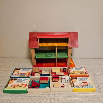 Vintage SIO design Poppenhuis +4 dozen Dolls House Furniture beschikbaar voor biedingen