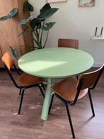Vintage houten tafel, Huis en Inrichting, Tafels | Eettafels, 50 tot 100 cm, Rond, Gebruikt, Ophalen