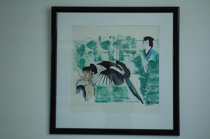 Japans schilderij van Greetje Faber, Huis en Inrichting, Woonaccessoires | Schilderijen, Tekeningen en Foto's, Zo goed als nieuw