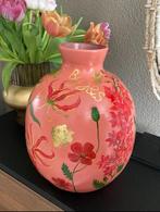 Handbeschilderde Vaas Botanical Pink, Huis en Inrichting, Woonaccessoires | Vazen, Overige kleuren, Nieuw, Ophalen of Verzenden