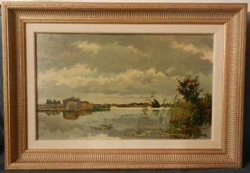 Olieverf Plasgezicht Pierre Hoeks (1906-1990) hxb: 29x49 cm. beschikbaar voor biedingen