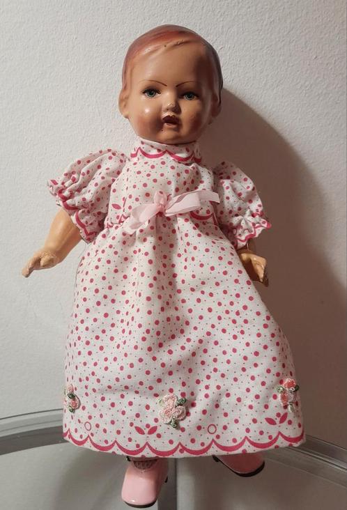 Oud popje composiet 26 cm, Antiek en Kunst, Antiek | Speelgoed, Ophalen of Verzenden