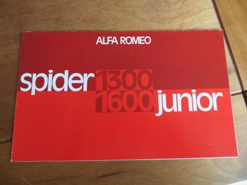 Folder Alfa Romeo Spider Junior 1300, 1600 1974 beschikbaar voor biedingen