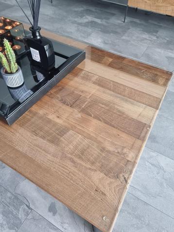 Salontafel Tower Living – Teakhout & Metaal – 135x75 cm beschikbaar voor biedingen