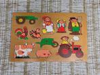 2267 antiek speelgoed houten puzzel kinderen boerderij, Ophalen of Verzenden