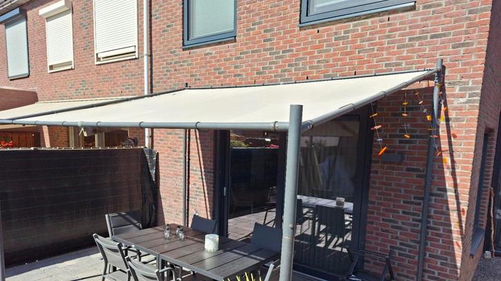 Terrasoverkapping Sorara, luifel met schaduwdoek 3x4m, Tuin en Terras, Overkappingen, Zo goed als nieuw, Ophalen