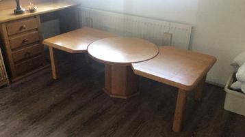 Eiken salon tafel, volkern zwaar eiken