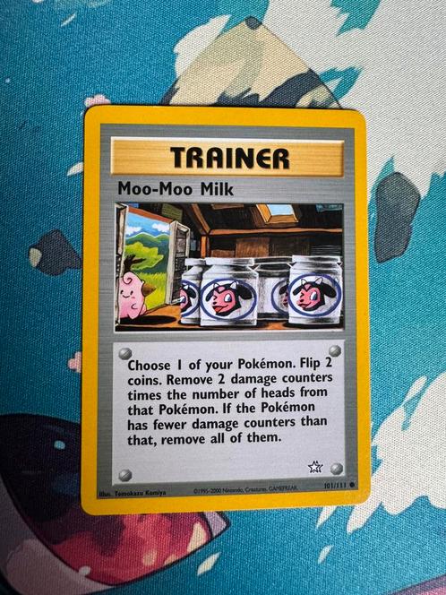 Pokémon kaart Moo-Moo Milk #101 Neo Genesis, Hobby en Vrije tijd, Verzamelkaartspellen | Pokémon, Zo goed als nieuw, Losse kaart