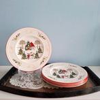 Wedgwood Windsor 'Christmas', 4 gebaks-/ontbijtborden, Diversen, Kerst, Ophalen of Verzenden, Zo goed als nieuw