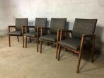Vintage teakhouten eetkamerstoelen, Ophalen, Hout, Zwart, Vintage