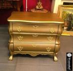 Buikkast goud vintage klassiek houten kast met 3 lades, Ophalen, Gebruikt, 50 tot 100 cm, Minder dan 100 cm