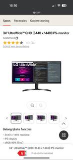 LG 34" UltraWide monitor, Ophalen, Zo goed als nieuw