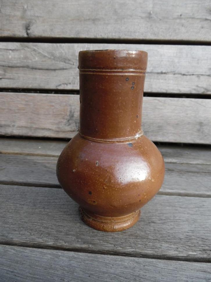 Bodemvondst steengoed kruikje kan bierpul, Frechen 17e eeuw, Antiek en Kunst, Antiek | Keramiek en Aardewerk, Ophalen of Verzenden