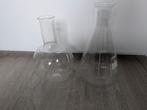 Lab Kolven: Erlenmeyer & Bolvormige Kolf 2000ml, Antiek en Kunst, Antiek | Glas en Kristal, Ophalen