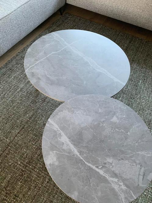 Set van 2 salontafels Salerno met keramiek blad (muisgrijs), Huis en Inrichting, Tafels | Salontafels, Nieuw, Minder dan 50 cm