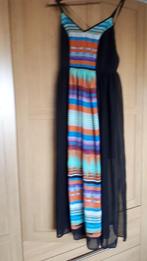 Lange zwarte jurk met kleuren, maat 38., Maat 38/40 (M), Overige kleuren, Ophalen of Verzenden, Zo goed als nieuw