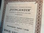 Aandeel NV Duinlander Noordwijk aan Zee 1940, Verzenden