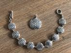 Zilveren armband en hanger bloem des levens Flower of life, Ophalen of Verzenden, Zo goed als nieuw, Zilver