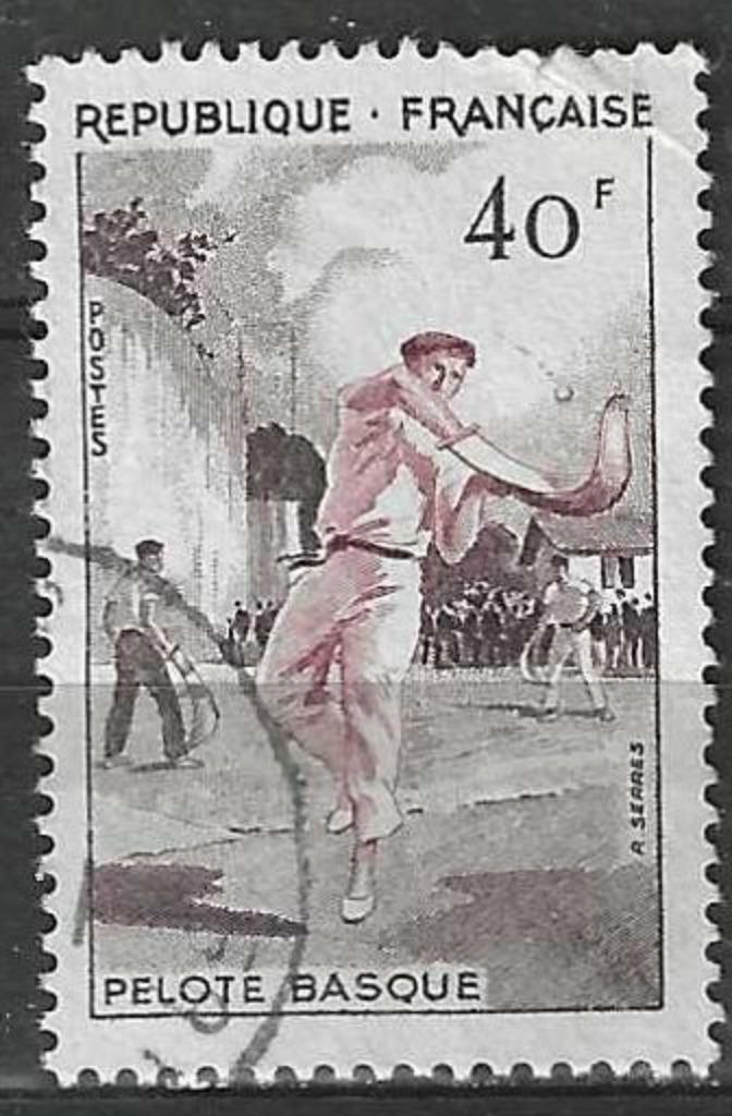 Frankrijk 1956 - Yvert 1073 - Pelota vasca - Baskenland (ST), Postzegels en Munten, Postzegels | Europa | Frankrijk, Verzenden