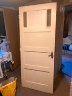 Klassieke paneeldeur met glas 211x88, Ophalen, 50 tot 100 cm, Minder dan 100 cm, 25 tot 50 cm