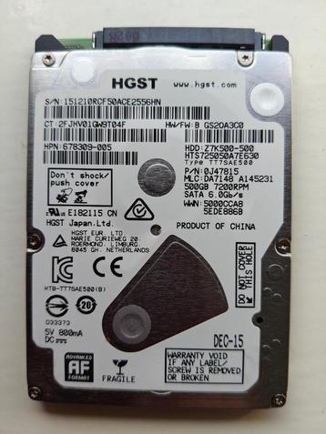Harde schijf 500GB SATA 2.5 inch HDD beschikbaar voor biedingen