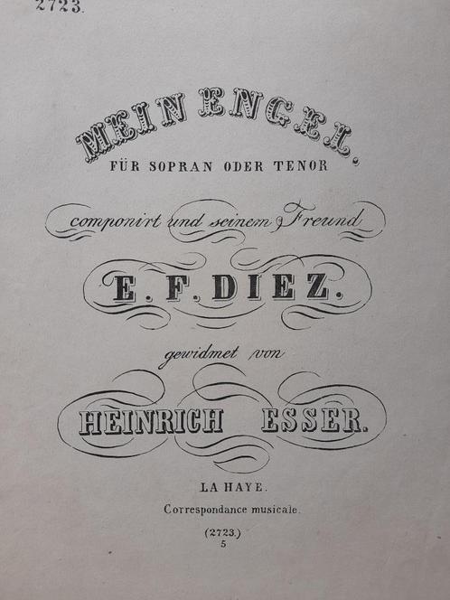 Oud (klassiek) muziekpartituren begin 1800 o.a H.C Andersen, Muziek en Instrumenten, Bladmuziek, Zo goed als nieuw, Artiest of Componist