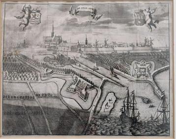 Antieke gravure van Goes 1696 beschikbaar voor biedingen