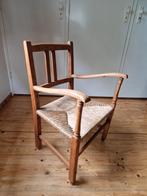 Vintage houten stoel met rieten zitgedeelte, Ophalen