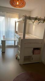 Bed halfhoogslaper met uitschuifbaar bureau en twee kastjes, Ophalen, Gebruikt, 90 cm, Eenpersoons