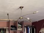 Plafondlampen metaal messingkleur met 5 en 2 armen, Ophalen, Gebruikt, Metaal, Retro