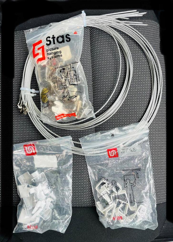 STAS  COBRA ZIPPER en staalkabel systeem voor schilderijen, Huis en Inrichting, Woonaccessoires | Schilderijen, Tekeningen en Foto's