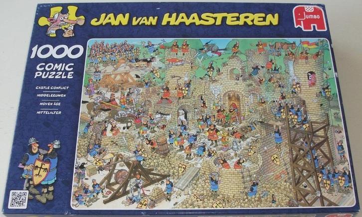 Puzzel *** MIDDELEEUWEN *** 1000 stukjes Jan van Haasteren, Hobby en Vrije tijd, Denksport en Puzzels, Zo goed als nieuw, Legpuzzel