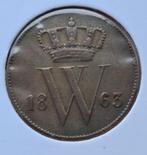 1 cent 1863, Postzegels en Munten, Munten | Nederland, Ophalen of Verzenden, Koning Willem III, 1 cent