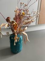 2 vazen met droogbloemen blauw, Huis en Inrichting, Ophalen of Verzenden