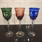 3 prachtige mondgeblazen bleikristall glazen, Antiek en Kunst, Antiek | Glas en Kristal, Ophalen of Verzenden